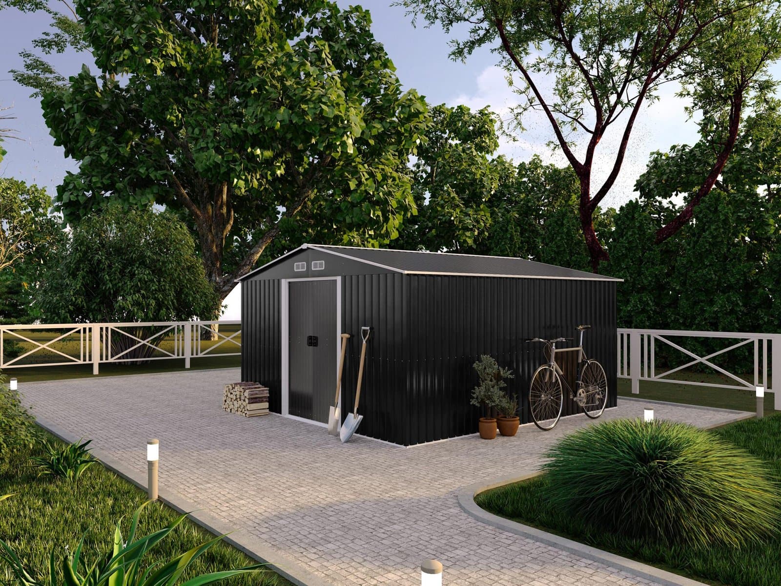 Abri de jardin en acier galvanisé gris 12,5 m² - Prix d'usines - illustration 2
